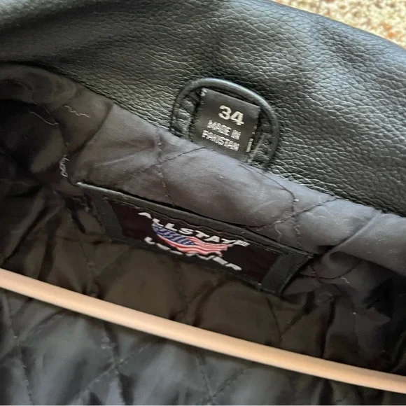 Allstate Black Leather Motorcycle Jacket - Picture 8 of 11